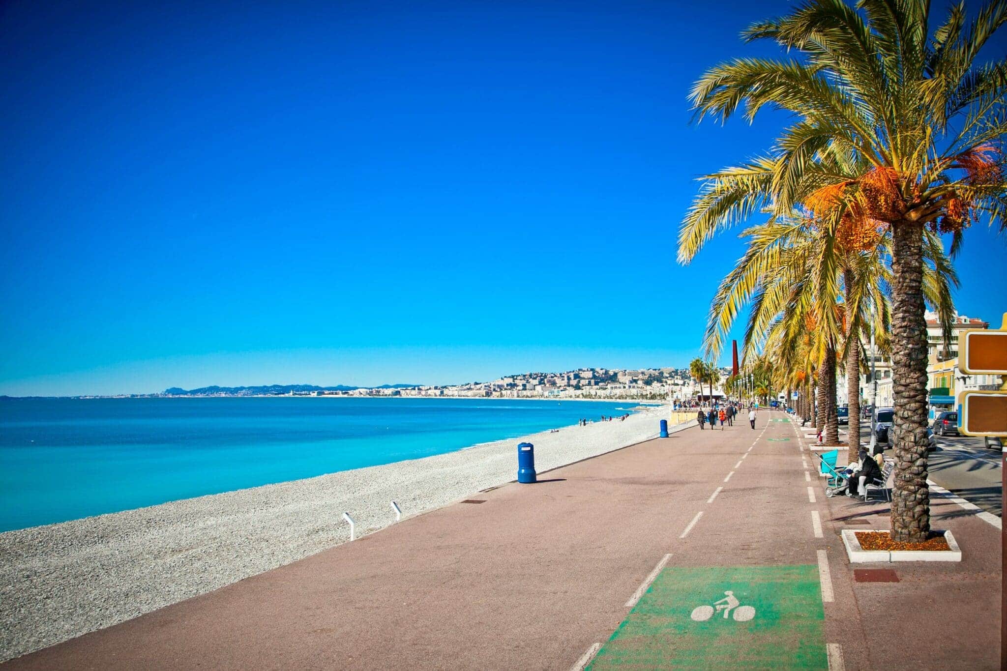 Promenade des Anglais in Nice, France.